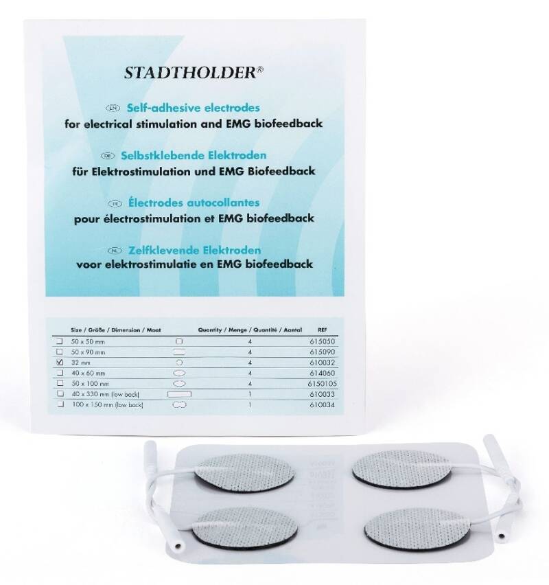 [24101] KLEEFELEKTRODEN SET VAN 4 STUKS ROND (Kabelaansluiting)